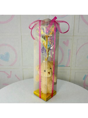 İnci Sepette Ayıcık Sonsuzluk Gülü Hediye Kutusu Anneler Günü, Sevgiliye Hediye, Aşk Kutusu Özel Hediye Seti