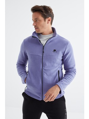 Tommy Life Açık Eflatun Fermuarlı Dik Yaka Standart Kalıp Erkek Polar Sweatshirt - 88134