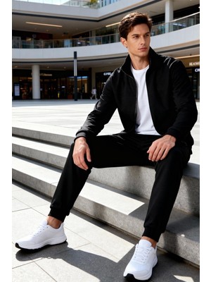 Air Jones Hugo Siyah Jogger Erkek Eşofman Takım - 85198