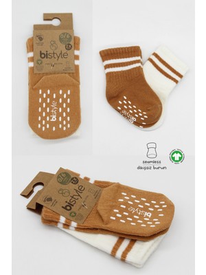 Blumi Kids Çemberli Kaymaz Organik Soket Çorap (2’li Paket)