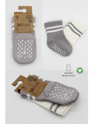 Blumi Kids Çemberli Kaymaz Organik Soket Çorap (2’li Paket)