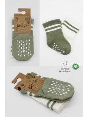 Blumi Kids Çemberli Kaymaz Organik Soket Çorap (2’li Paket)