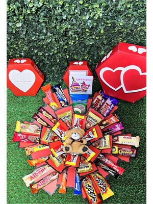 Özbience Sevimli Mini Ayıcıklı Çikolata Dolu Romantik Hediye Kutusu