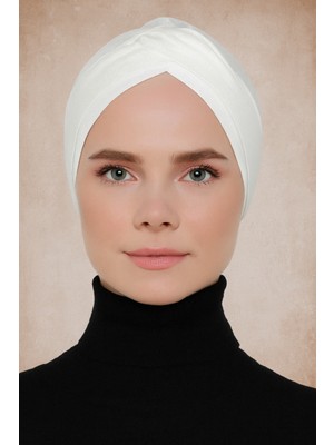 Abarta Kadın Tesettür Önü Çift Çapraz Likralı Bağcıksız Geçme Bone Standart 1 Adet