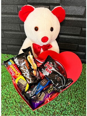 Özbience Tatlı Ayıcık ve Çikolatalı Kalp Hediye Kutusu, Doğum Günü, Sevgiliye, Kız Arkadaşa