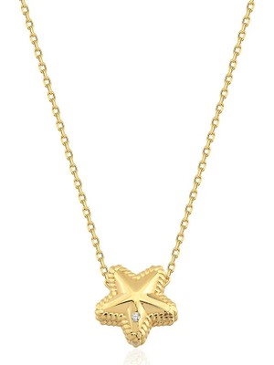 Zeya Kuyumculuk 14 Ayar Altın Minimal Yıldız Kolye