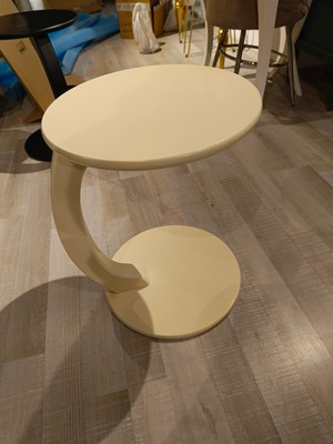 Mercan Mobilya Tekerlekli Yan Csehpa  Koltuksehpası Kremrenk