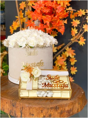 Özbience Rüya Gibi Nişan Seti: Çiçek ve Çikolata Hediye Kutusu