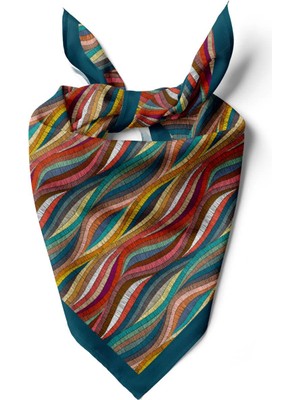 Vissona D68 Kadın Çok Renkli Dokuma Desenli 50X50 Bandana DG0413-22