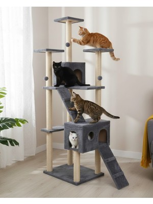 Reyo Residence Kedi Tırmalama Evi Antrasit