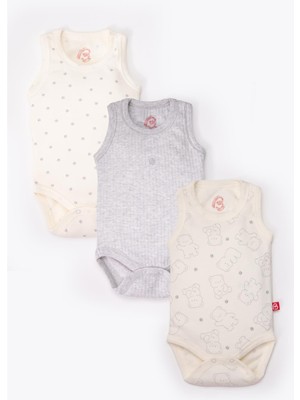 Bebetto Atlet Body 3lü (Cute Bear) Gri Melanj