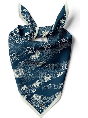 Vissona %100 Ipek Geometrik Desenli Kadın Bandana