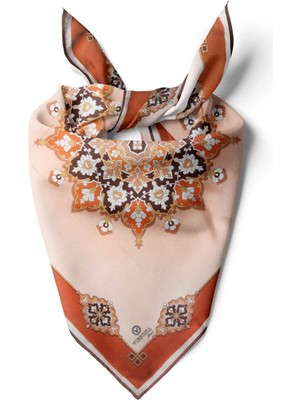 Vissona %100 Ipek Kadın Desenli Bandana 80X80