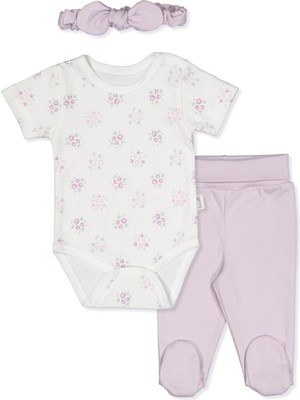 Bebetto Interlok Body Set 3lü (Flowers/25) Lila