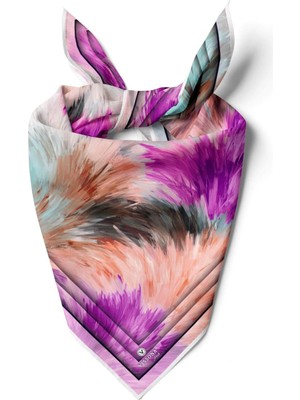 Vissona %100 Ipek Kadın Desenli Bandana 80X80