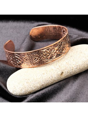 Lapisdo Saf Bakır Bileklik Içi Gravür Koruma Dualı Kadın Erkek