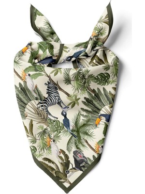 Vissona %100 Ipek Safari Desenli Kadın Bandana