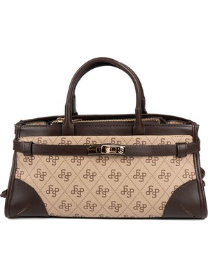 Silver Polo  Kadın Omuz Çantası 1260-48512 Sılver Polo Bayan Çantası M178 Koyu Bej-Mat Kahve