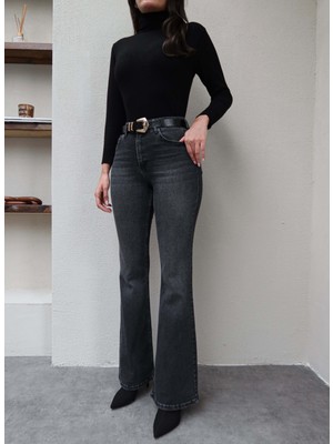 Esra Helvacı Antrasit Ispanyol Paça Jean