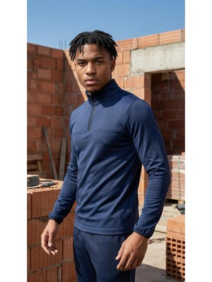 CLAW UP WORK SCUBA HALF ZIP SWEAT | DEEP NAVY (Slim Fit Yarım Fermuarlı Scuba Sweatshirt)