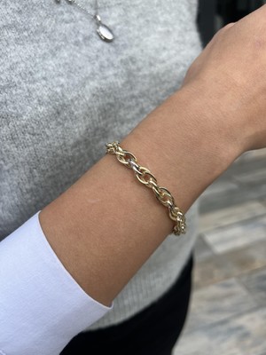 Tep's Jewellery Hallow Iç Içe Geçmeli Gümüş Zincir Bileklik