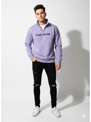 Ribana Classic Unisex Regular Fit Fermuarlı Yumuşak Dokulu Üç Iplik Uzun Kollu Sweatshirt