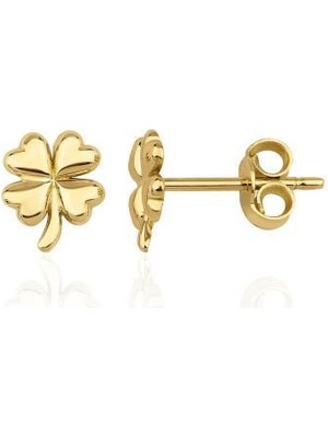 Zeya Kuyumculuk 14 Ayar Altın Yonca Küpe