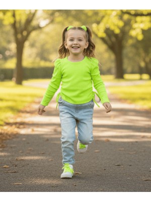 Escabel Kız Çocuk İnce Kaşkorse Sweatshirt – Pamuklu, Esnek ve Rahat Günlük Model