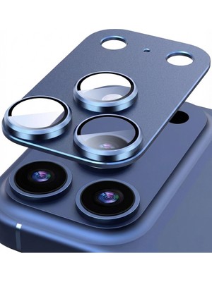 Fibaks iPhone 17 Pro Kılıf Premium Ar+ Af Pürüzsüz Çerçeveli Tam Koruma Lacivert Kamera Lens Koruyucu