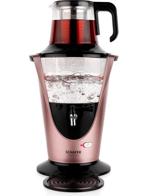 Schafer Tee Haus Yeni Nesil Elektrikli Cam Semaver-Rosegold
