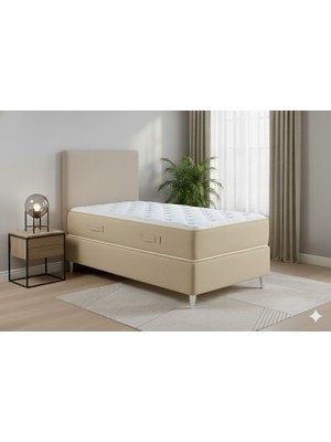 Rs Janti Store  Baza Başlık Kılıfı 110X70CM Bej Renk Lastikli Esnek Kaliteli Kumaş