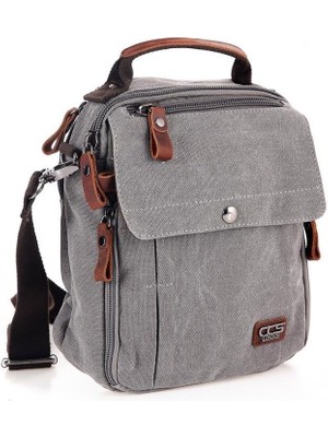 Kanvas Erkek Postacı Omuz Çantası Ççs Gri