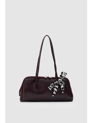 Shule Bags Vita Fular Detaylı Baget Çanta  Bordo