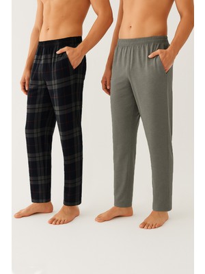 Koza İç Giyim Erkek Pamuklu  2'li Tek Alt Pijama