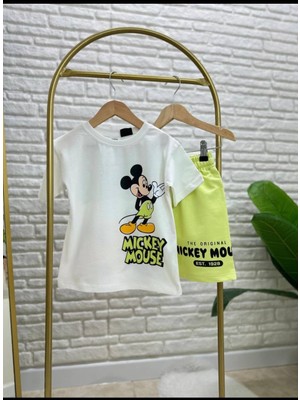 Leona Luxe Yeşil Mickeymouse  Şortlu Takım