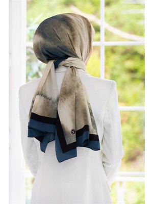 Vissona Lüks Medine Batik Desenli Petrol Yeşili Renkli 75X195 Kırışmaz Şal Moss Krep Dikiş Tipi Italyan Dikişli