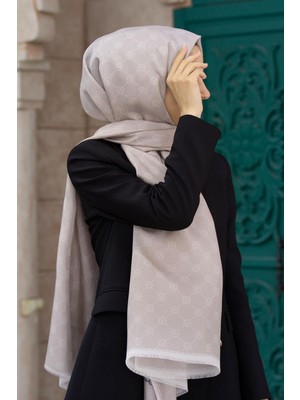 Vissona % 100 Ipek V Logo Desenli Taş Renkli 90X210 Şal