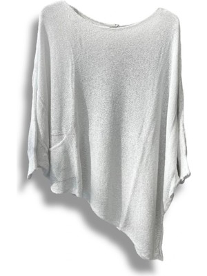 Oversize Cepli Merserize Bluz | 38-52 Beden Uyumlu Rahat Kalıp Triko