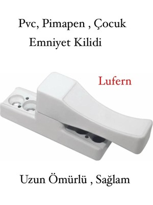 Lufern Pvc Pimapen Pencere Cam Balkon Kapısı Çekmeli Kaliteli Plastik Güvenli Çocuk Bebek Emniyet Kilidi