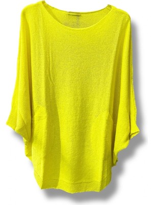 Oversize Cepli Merserize Bluz | 38-52 Beden Uyumlu Rahat Kalıp Triko