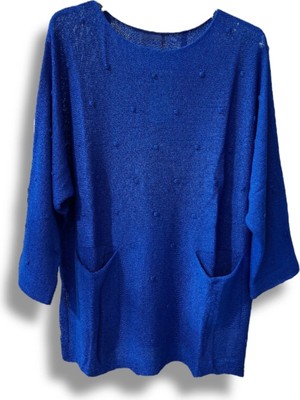 Merserize Triko Kadın Oversize Tunik - 38-52 Beden Uyumlu Standart Beden