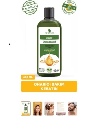 Hunca Care Keratin Complex Şampuan, Besleyici ve Onarıcı , Tüm Saç Tipleri Için , 485 ml