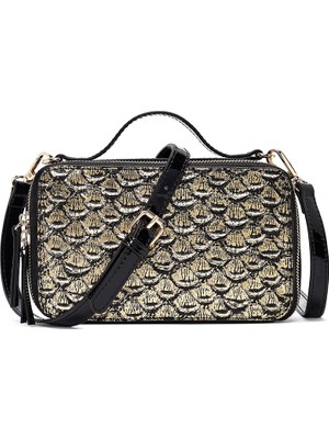 Derimod Kadın Siyah Uzun Askılı Rugan Mini Kol Çantası 25WBD266516