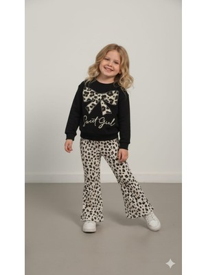 Renkli Diyar Kız Çocuk Mevsimlik Ispanyol Paça Takım Baskılı Bayramlık Günlük Okul Kreş Anaokul Ilkokul