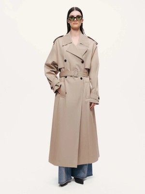 Exquise Nocturne Kemerli Maxi Trençkot