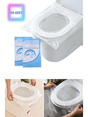 Mytechcat® 50 Adet Kullan At Pratik Kullanımlı Hijyenik Klozet Kapağı Poşeti