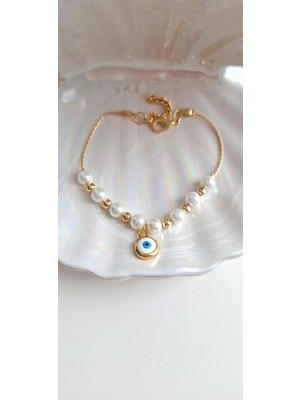Svc Aksesuar Hediyelik Nazar Boncuklu Inci Bileklik