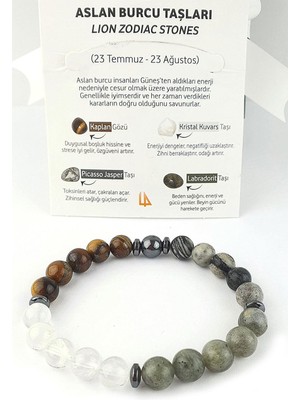 Aslan  Burcu Tasarım Doğal Taş Bileklik