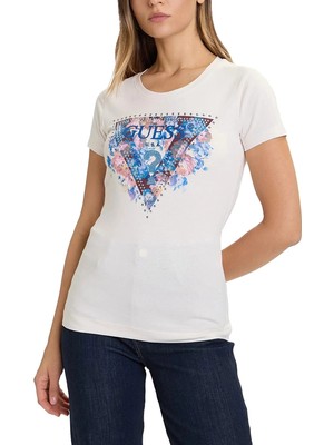 Guess Peony Kadın Bej Slim Fit T-Shirt W5BI29J1314-G9L9