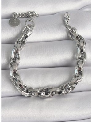 Hediye Vakti Kararmaz Kalın Zincirli Çelik Bileklik 10MM